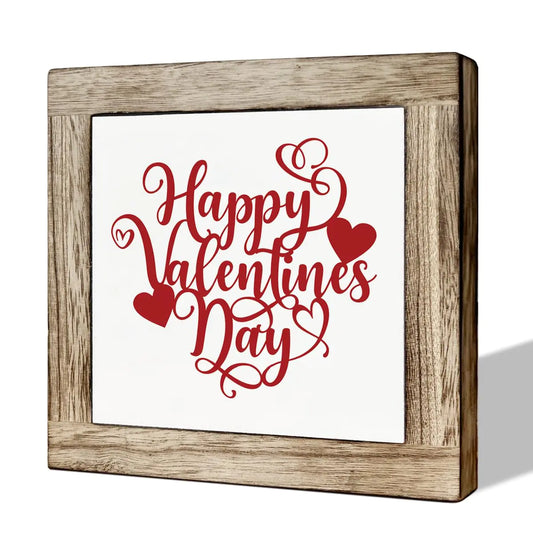 Valentines Day Decor Happy Valentines Day Wood Sign Wooden Box Signs for Home Decor Freestanding Table Decor Valentine Heart Decor Farmhouse Decor for Valentines Day Valentines Day Gift