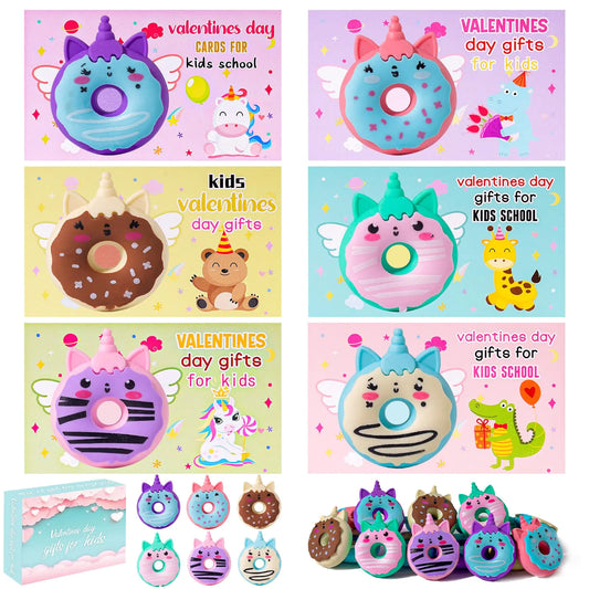 24Pack Valentines Day Gifts for Kids School Valentines Day Cards Valentines Day Party FavorsBulk Valentines Unicorn Toys for Boys Girls School Classroom Exchange Prizes
