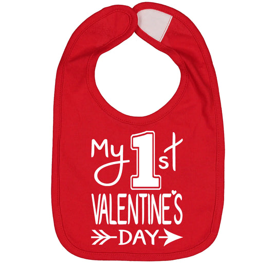 Aidens Corner Handmade Cute Baby Holiday Valentine Bibs - Boy Girl First Valentines Day Bib (1st Valentines Day)