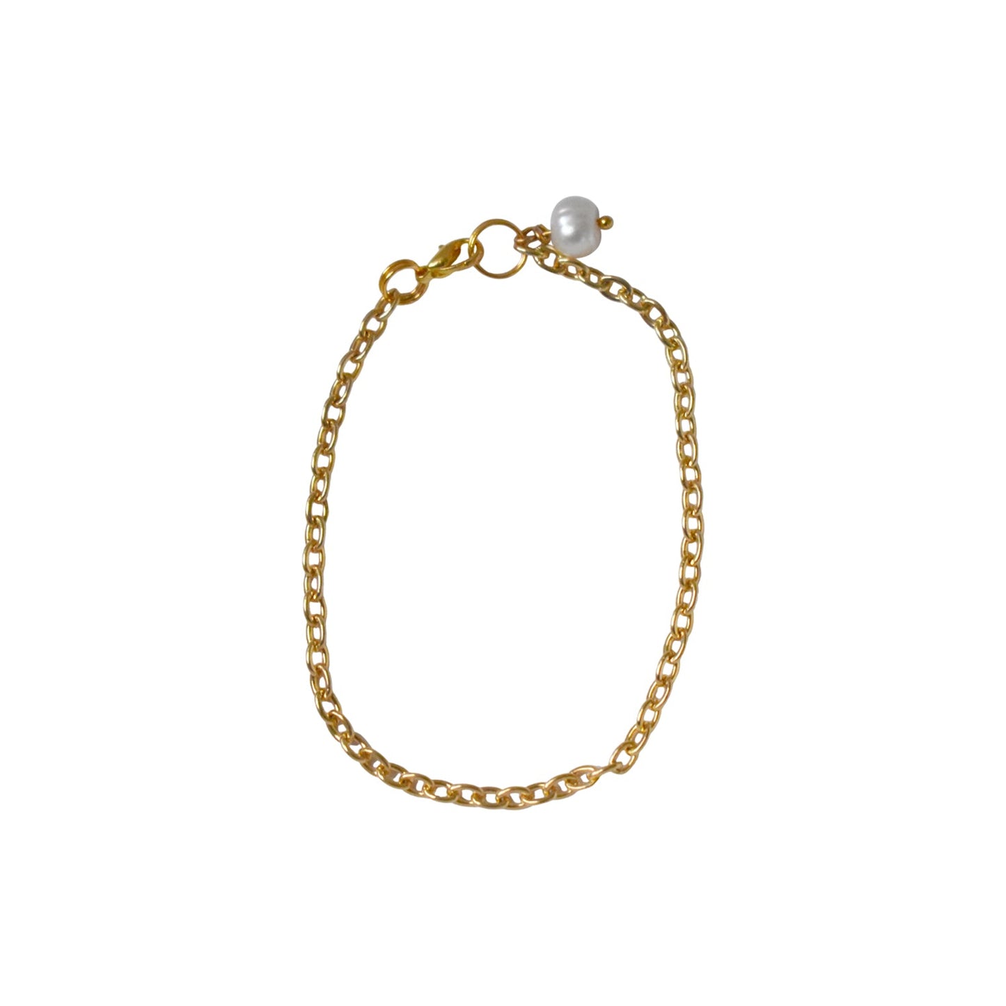 Pearl adjustable bracelet or anklet on gold plated chain | by Ifemi Jewels