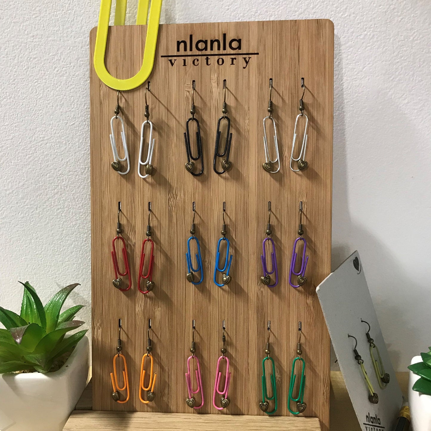 Pink Personalised Paperclip Earrings | by lovedbynlanla