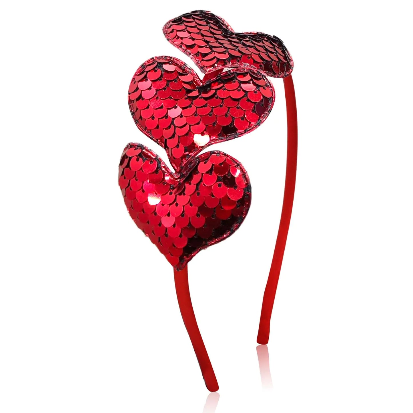 HOXIEYA Valentines Day Headbands Red Sequins Heart Hairband Valentines Day Headband Party Hair Accessories for Women Girls Valentines Day Party Decoration