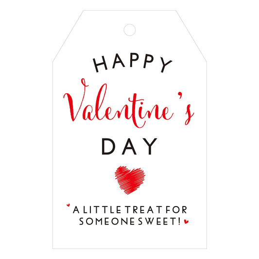 G2PLUS Valentines Day Gift Tags 50PCS Happy Valentines Day Tags A Little Treat for Someone Sweet Tags Red Heart Valentines Day Gift Tags with String for Valentines Wedding Party Favors